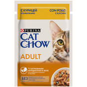 Влажный корм Cat Chow® для взрослых кошек, с курицей и кабачками в желе, Пауч